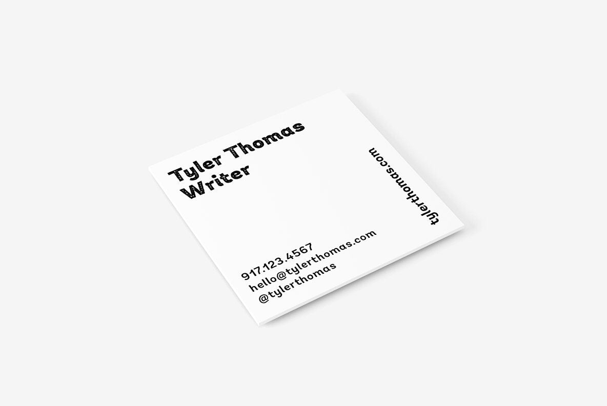 Square Business Card Stamp No. 7, Rubber