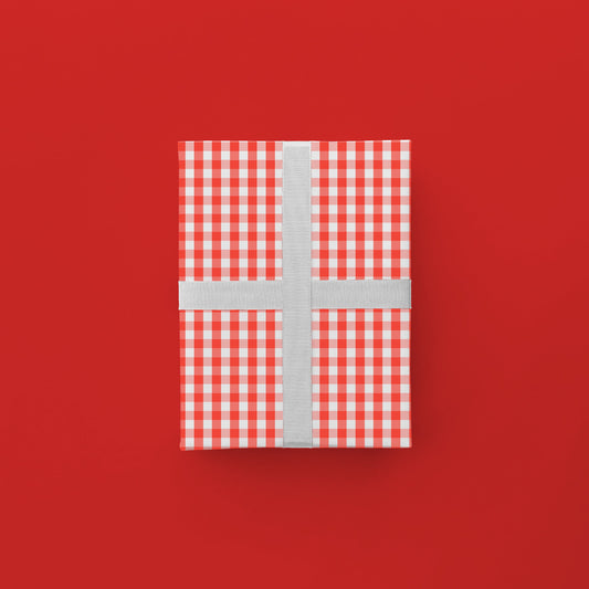 Red Vintage Gingham Gift Wrap The Design Craft