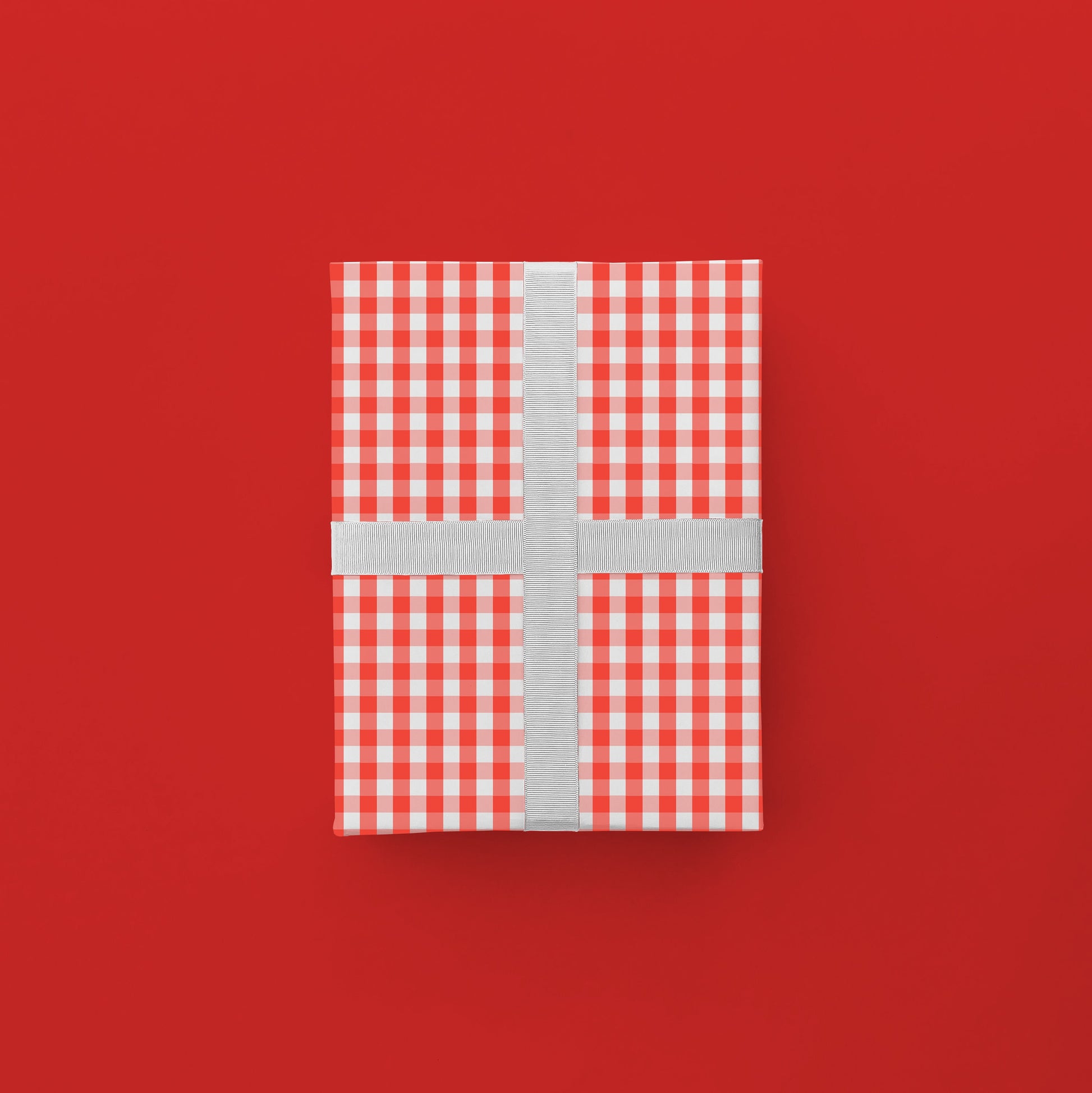 Red Vintage Gingham Gift Wrap