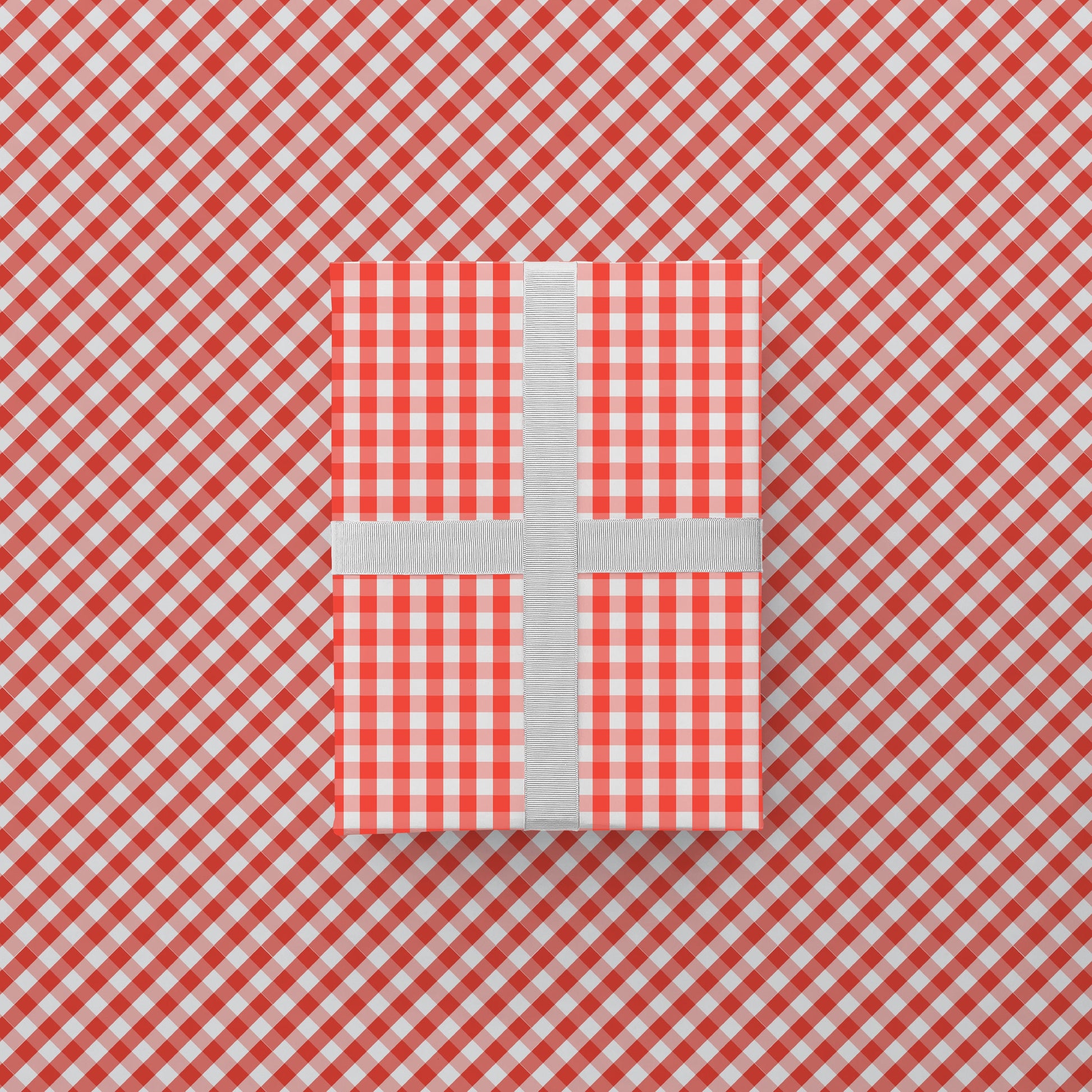 Red Vintage Gingham Gift Wrap