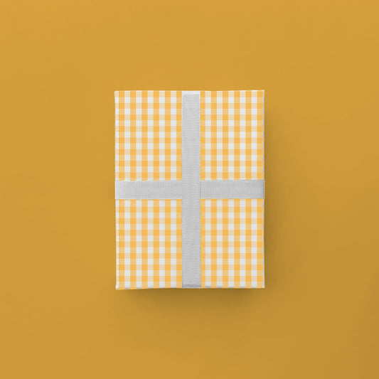 Yellow Vintage Gingham Gift Wrap The Design Craft