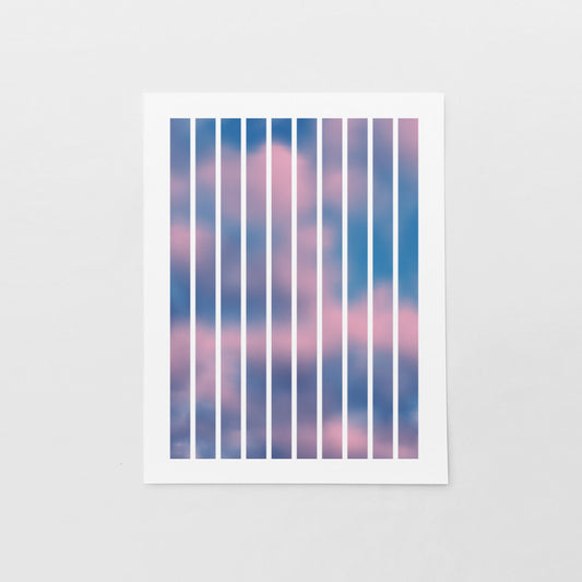 Pink Cloud Line Art Print, Modern