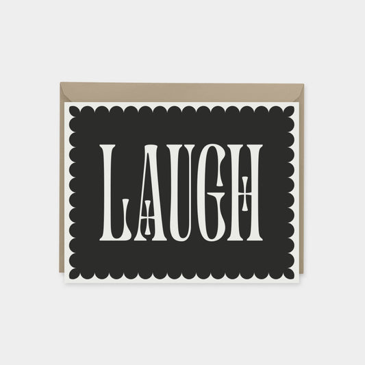 "Laugh" Decorative Typography Card,