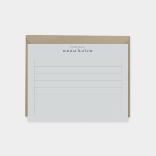 Lined Personalized Note Cards, Modern