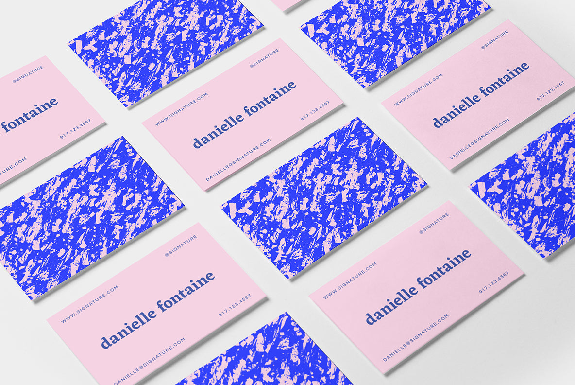 Pink and Blue Marble Business Card