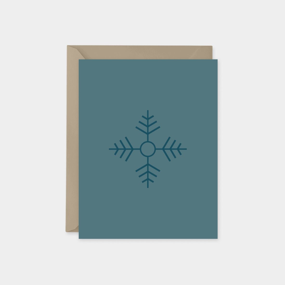 Minimalist Holiday Line Art Card No. 8, Modern Snowflake The Design Craft