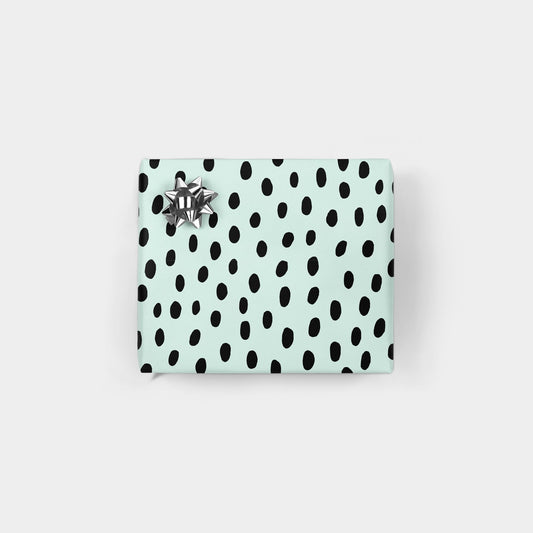Mint and Black Handdrawn Polka Dots Gift