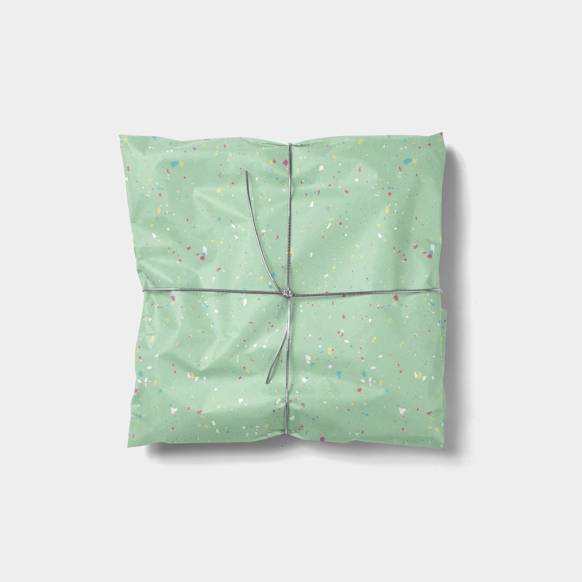 Mint Fleck Gift Wrap
