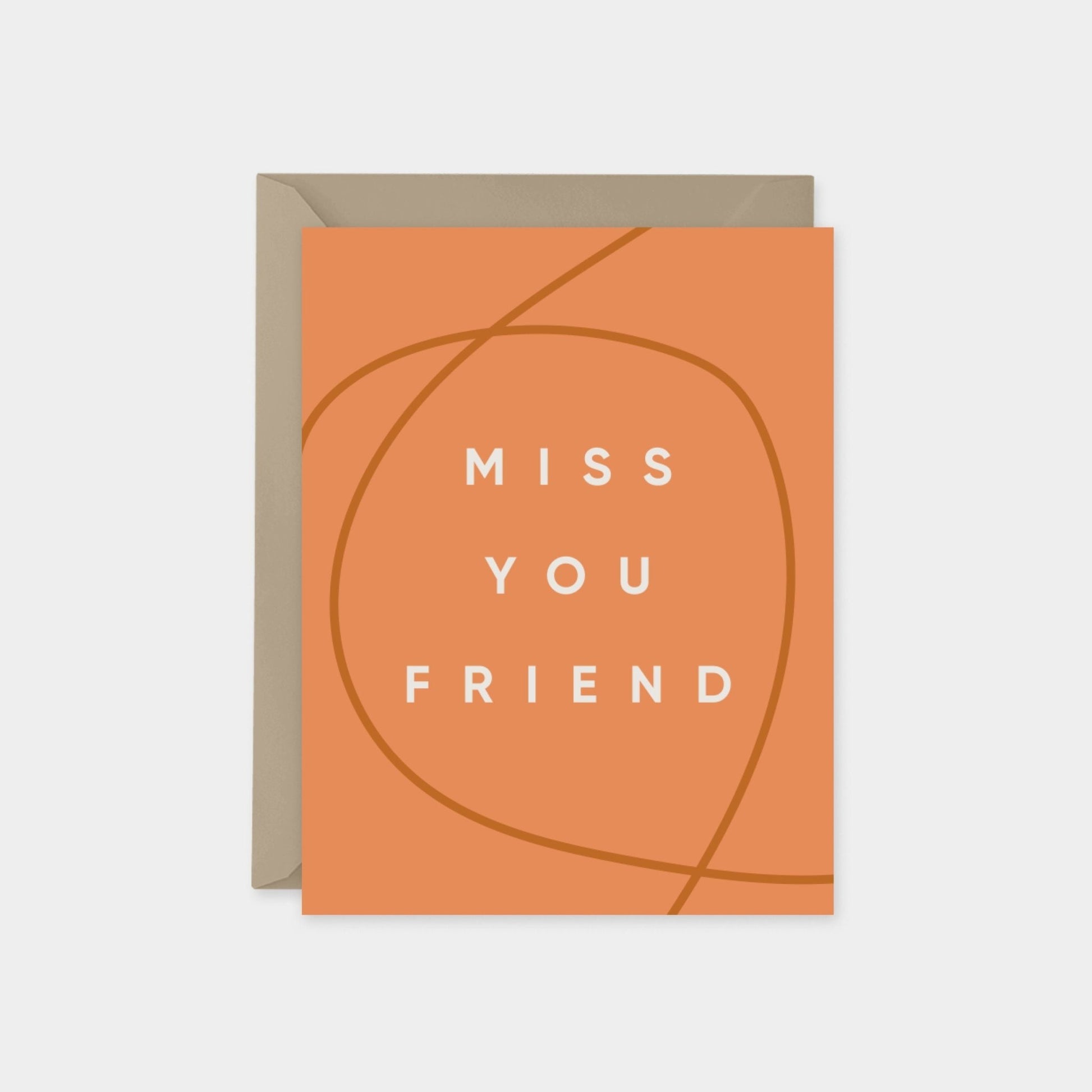 Miss You Friend Card, Modern Friendship