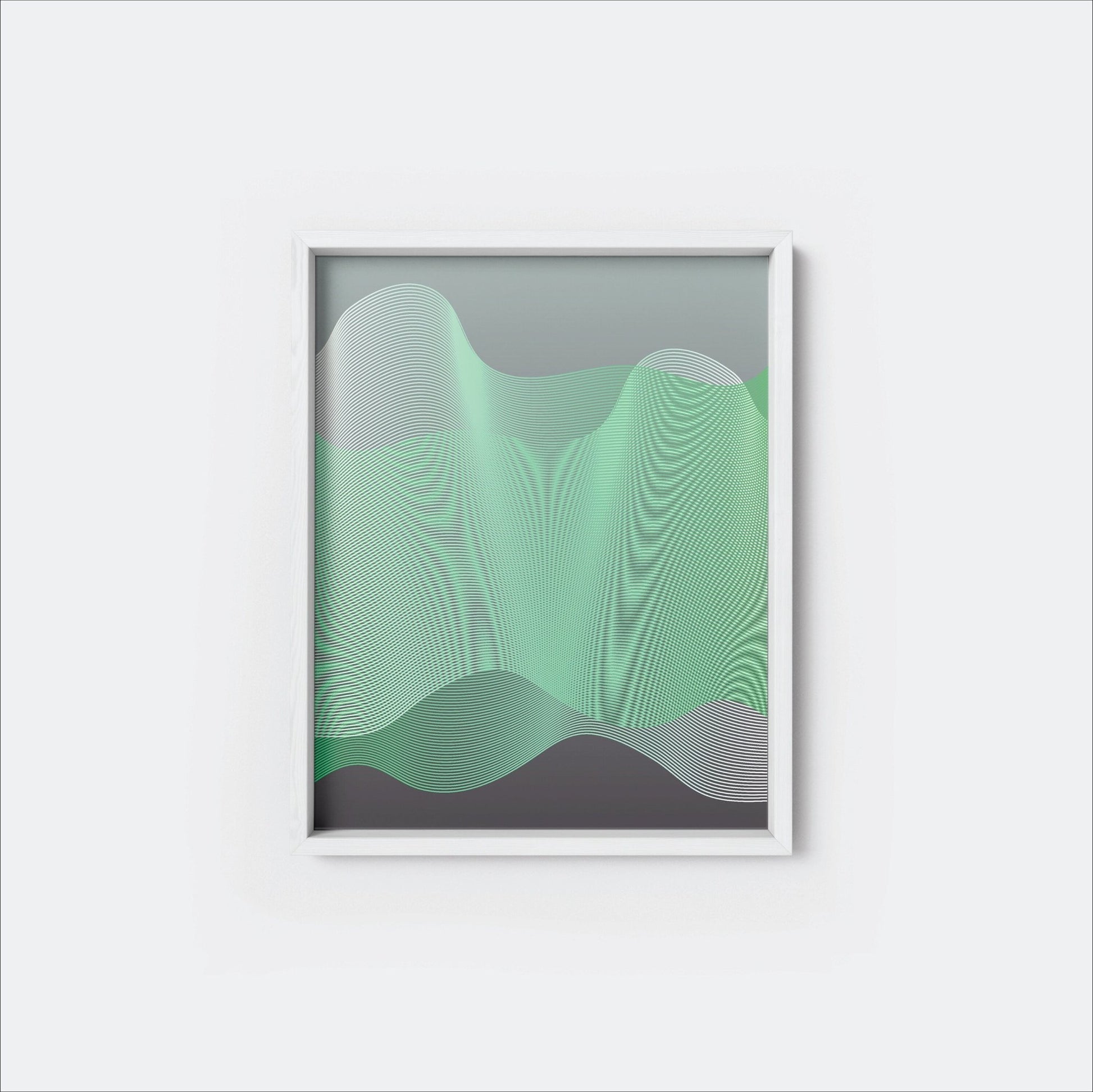 Moiré Zen Waves Fine Art Print, Modern
