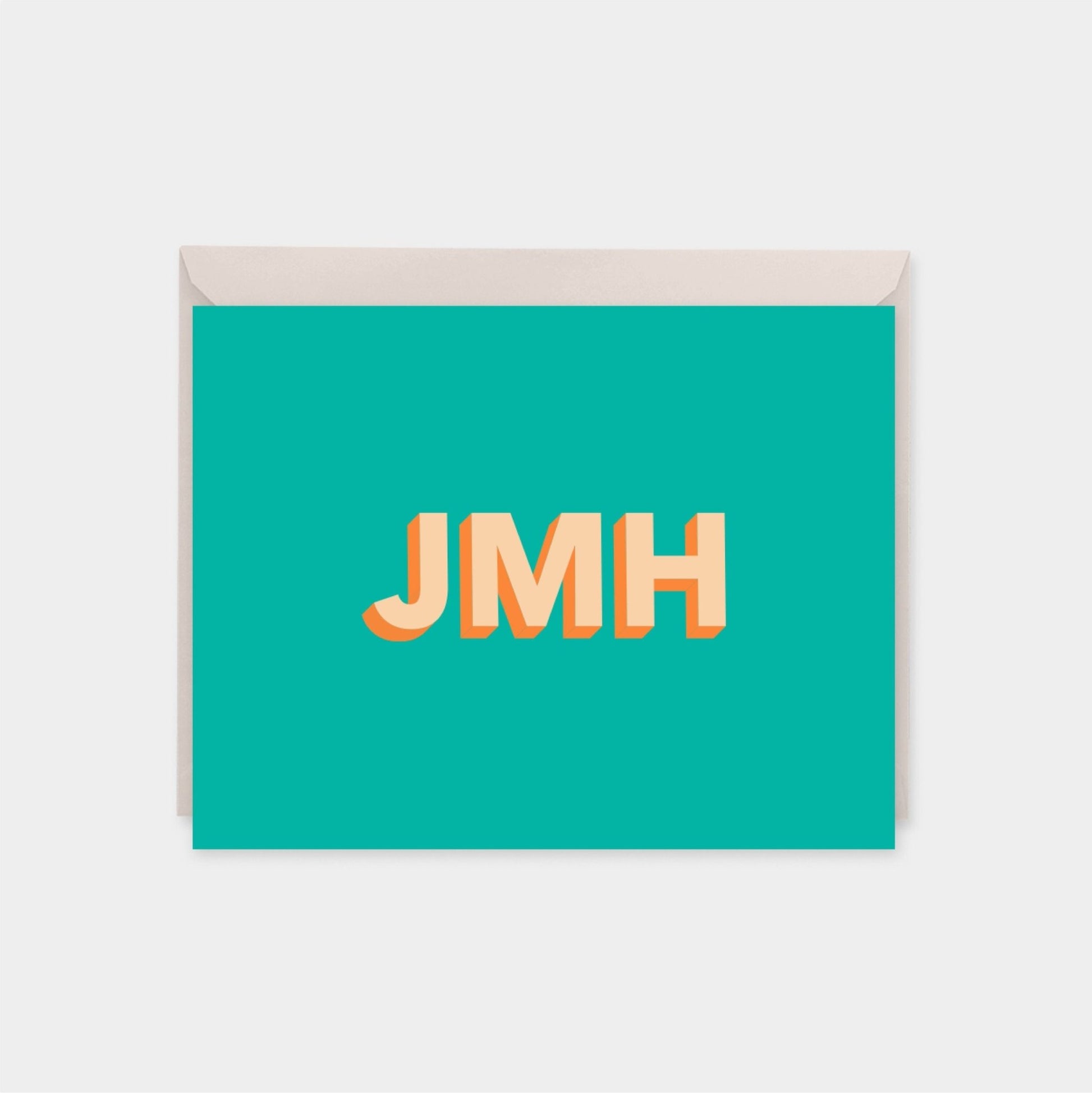 Monogram Note Cards with 3D Text