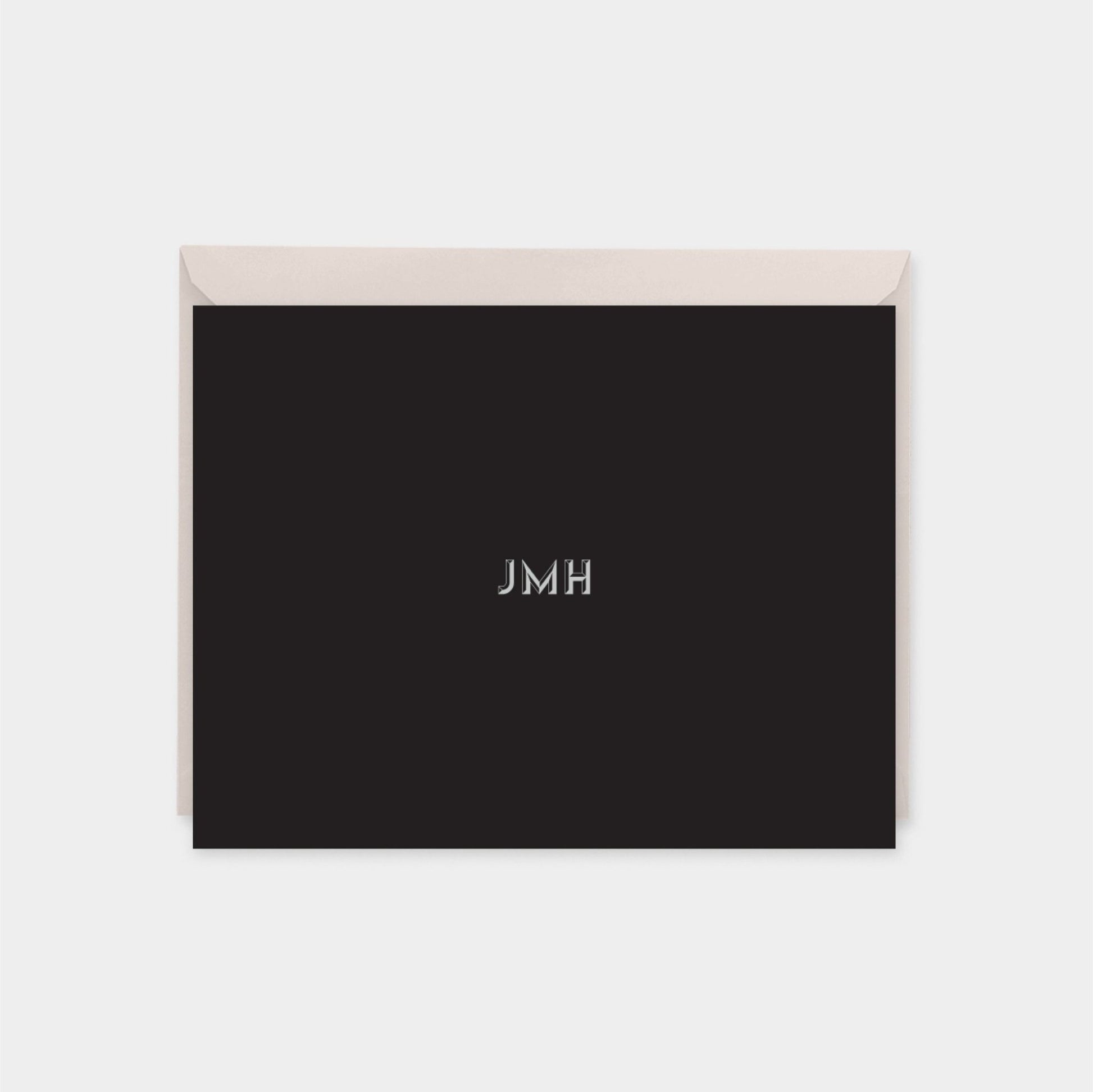 Monogram Note Cards with Beveled Type