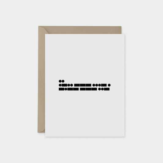 Morse Code "I Love You" Card No. 2, Recycled Blank Minimal The Design Craft
