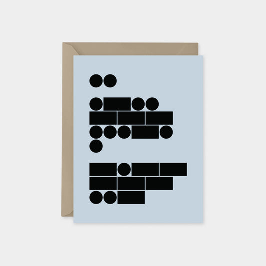Morse code "I Love You" Card No. 3, Recycled Blank Minimal The Design Craft