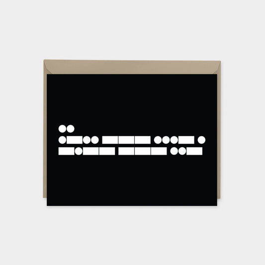 Morse Code "I Love You" Card, Recycled Blank Minimal Card, The Design Craft