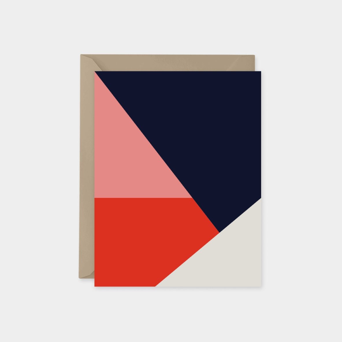 Navy & Coral Color Block Card, Modern