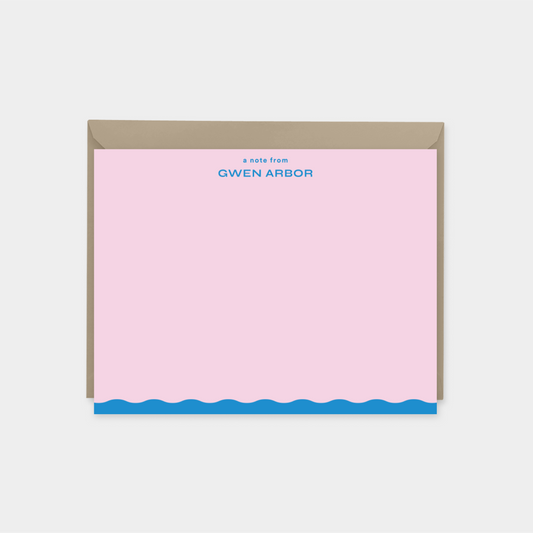 Wavy Edge Note Card II, Personalized,