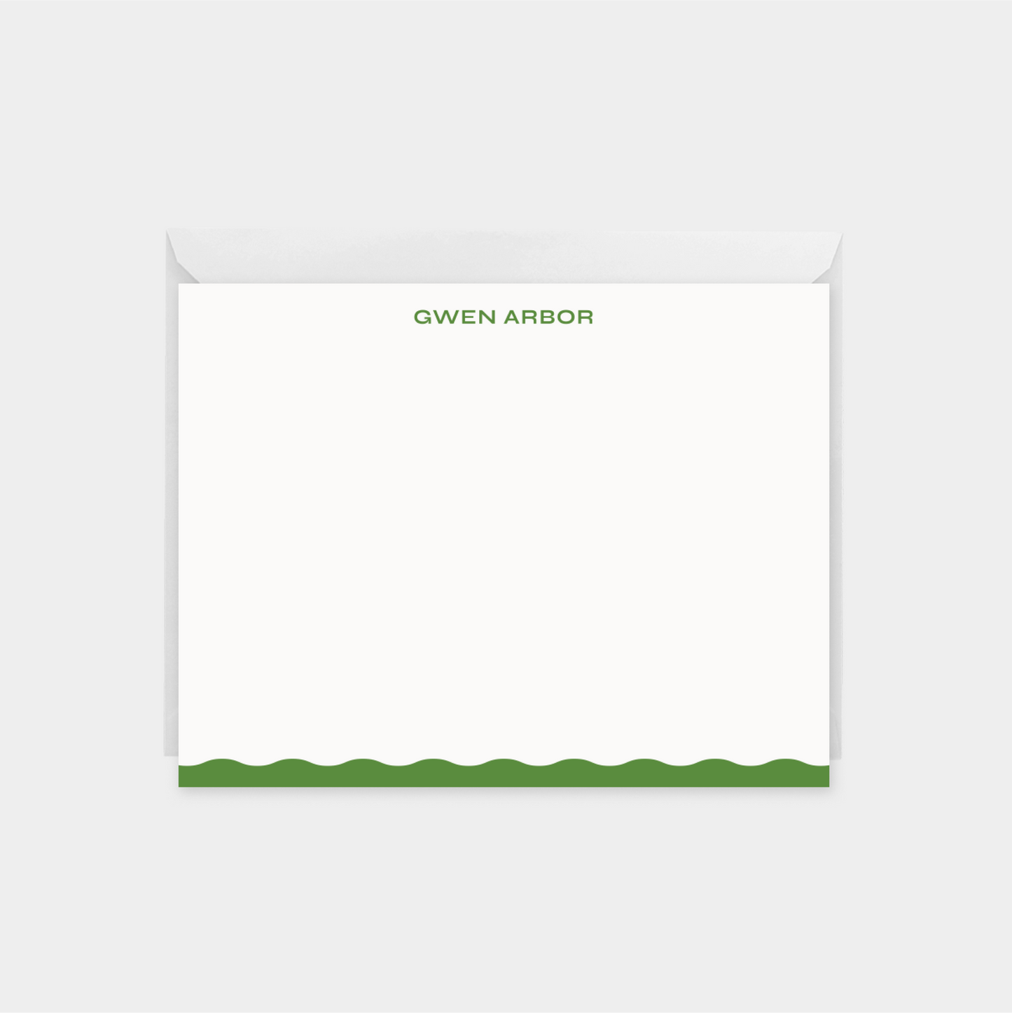 Personalized Wavy Edge Note Card XV,