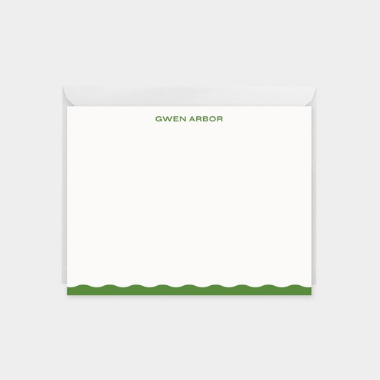 Personalized Wavy Edge Note Card XV,