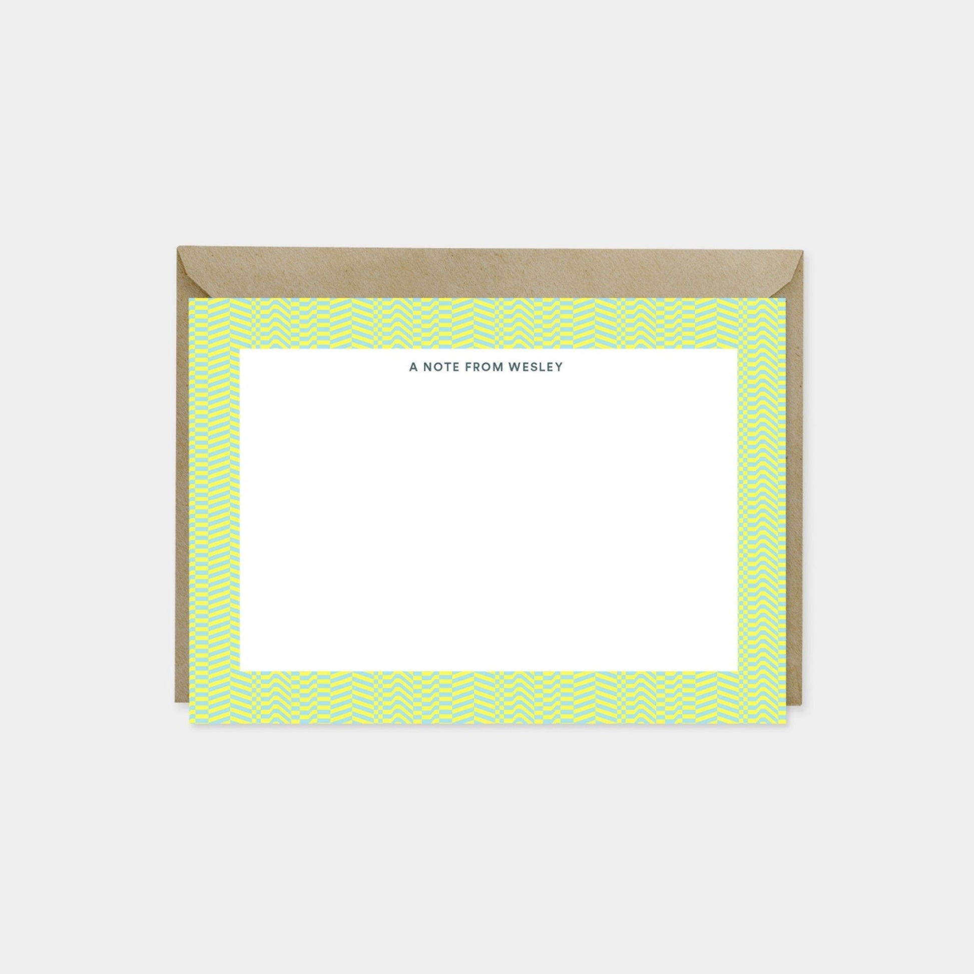 Notecard Set with Patterned Border, Modern Notecard, Card The Design Craft