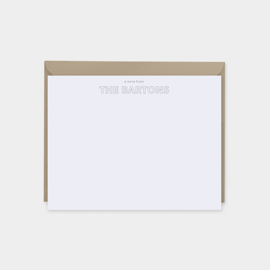 Outline Type Personalized Note Cards IV,