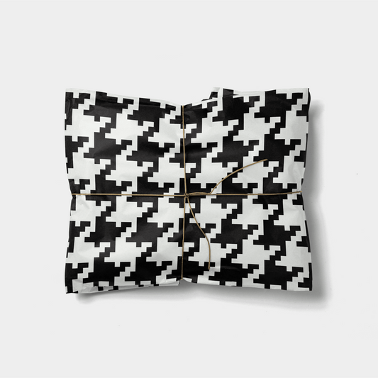 Oversized Houndstooth Gift Wrap