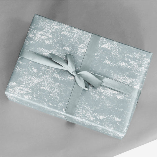 Pale Blue Holiday Trees Gift Wrap