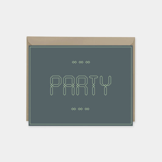Party Invitation Card II, Mint, Moroccan