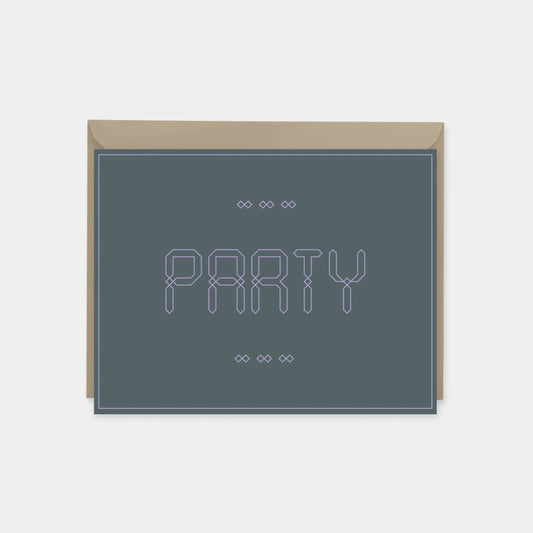 Party Invitation Card III, Periwinkle,