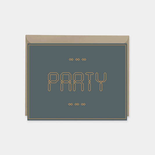 Party Invitation Card IV, Orange,