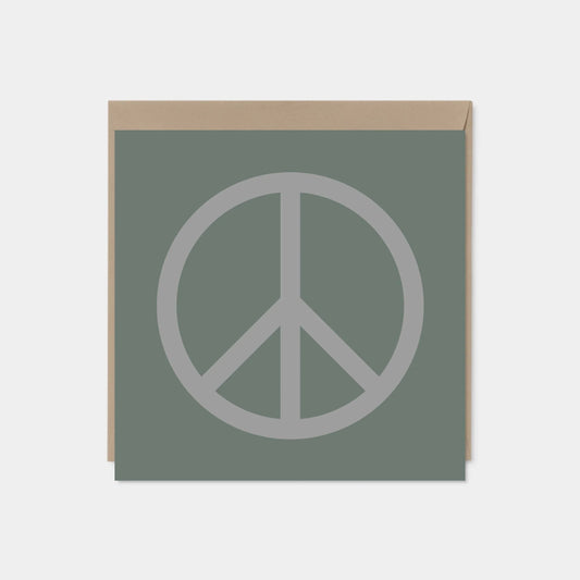 Peace Card, Gray, Square Peace Card,