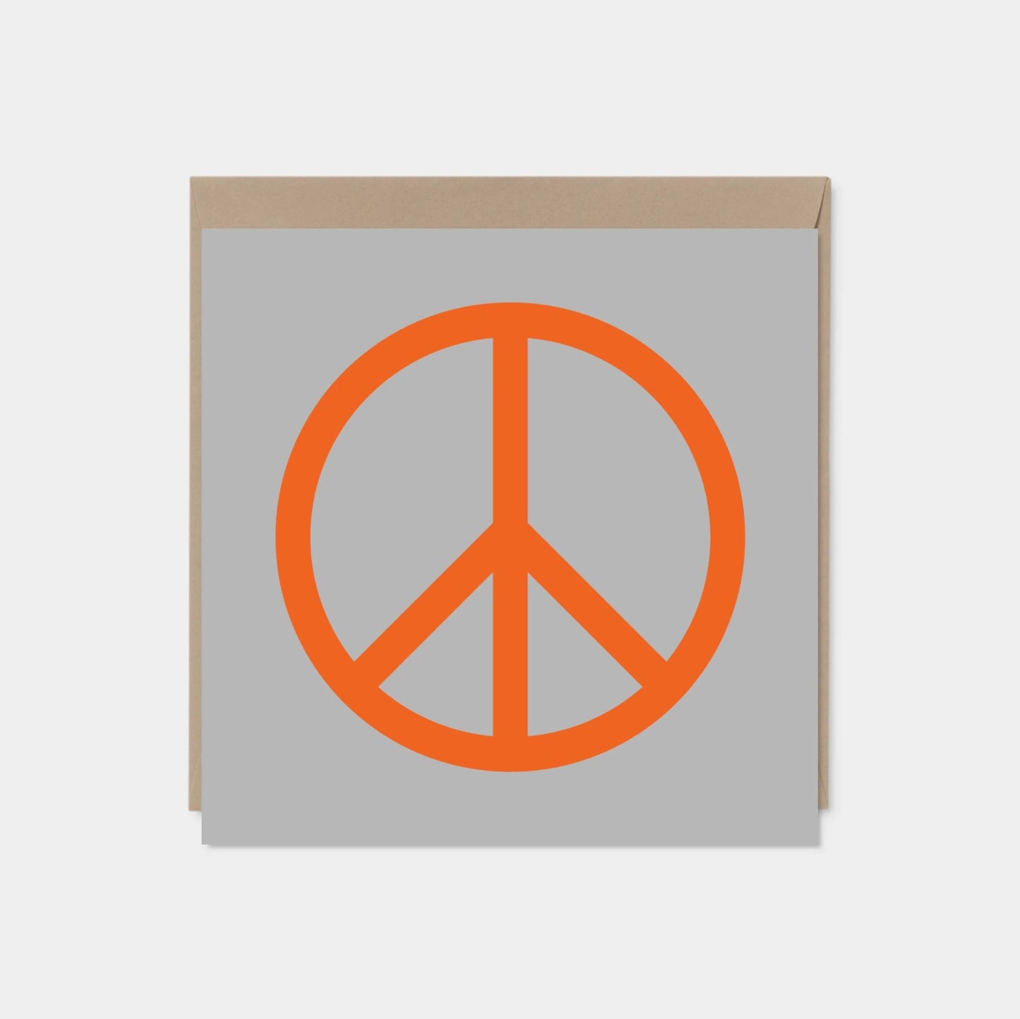 Peace Card, Orange and Gray, Square