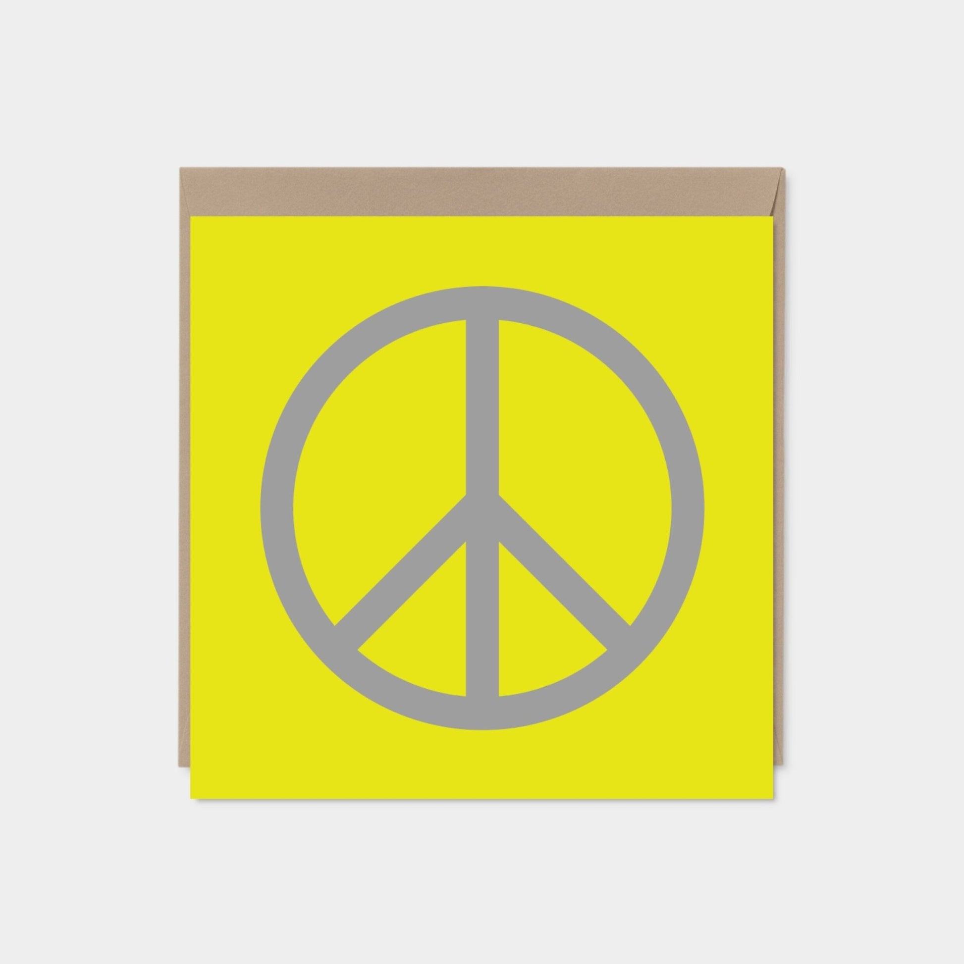 Peace Card, Yellow and Gray, Square