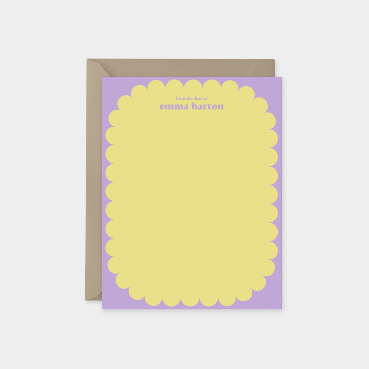 Personalized Colorful Note Cards with Scallop Border, Custom The Design Craft