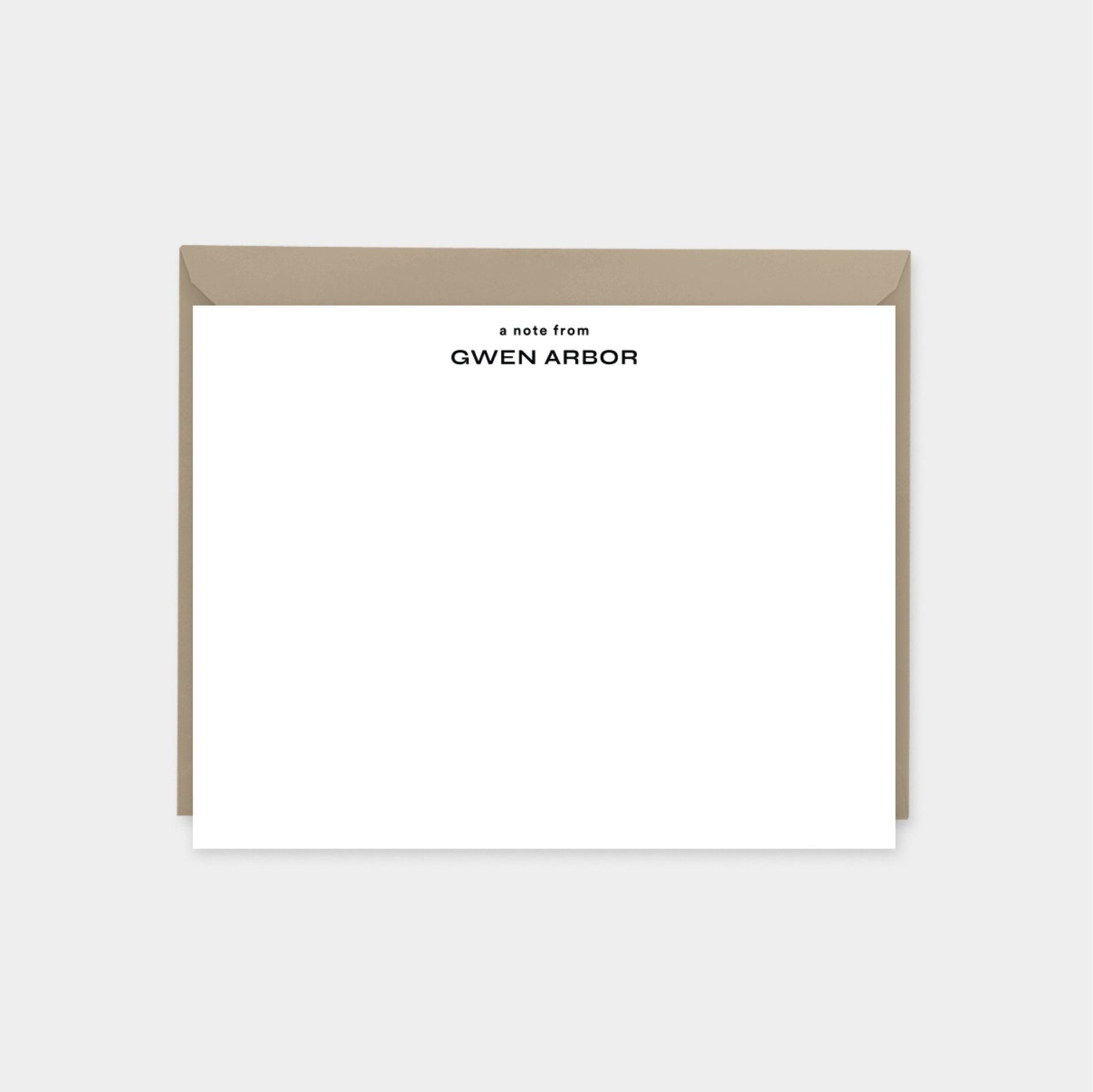 Personalized Note Cards, Modern Note