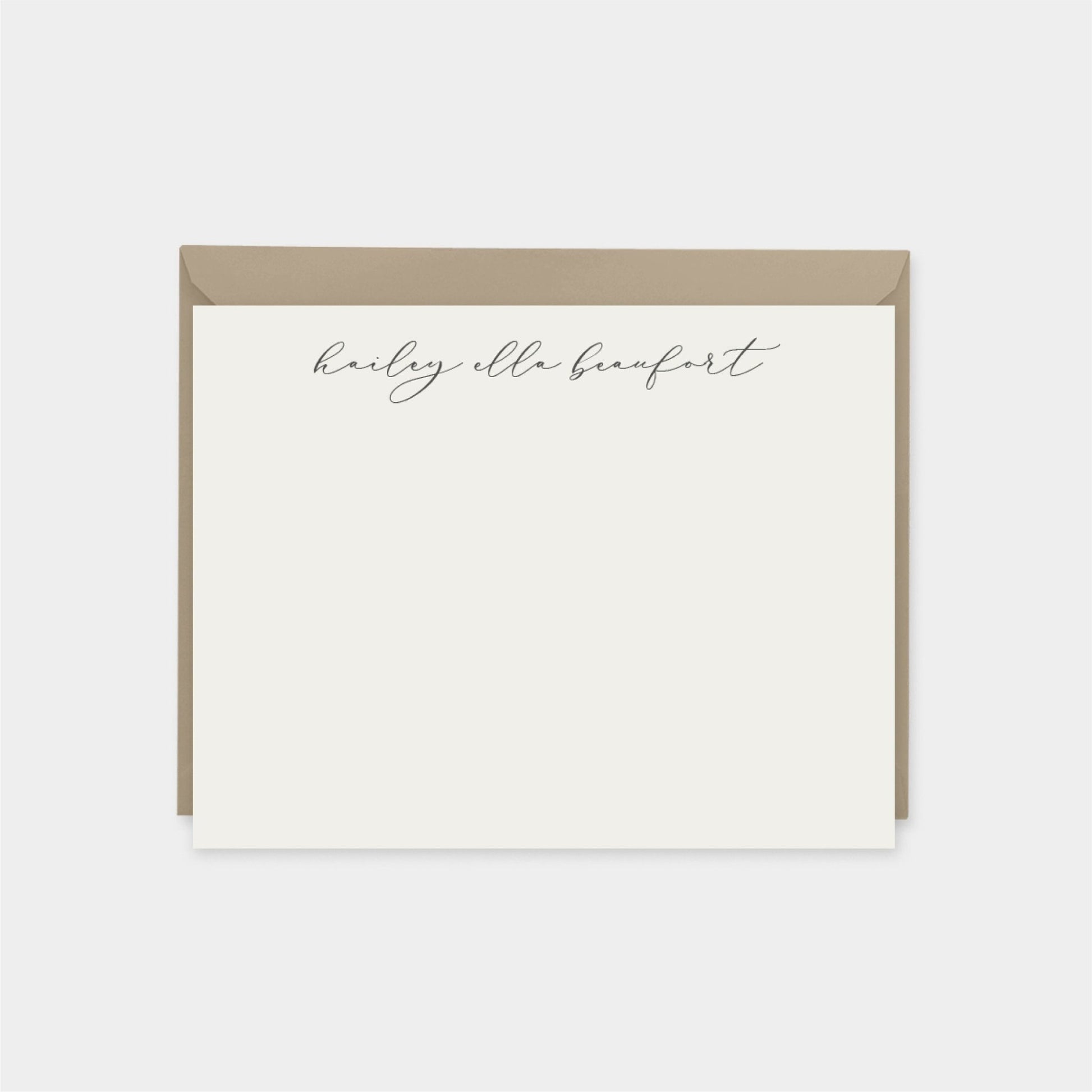 Personalized Script Note Cards, Elegant Note Cards, Lined The Design Craft