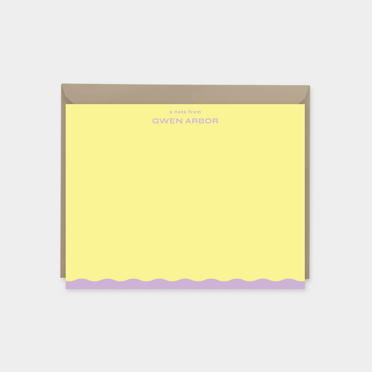 Personalized Wavy Edge Note Card IV,