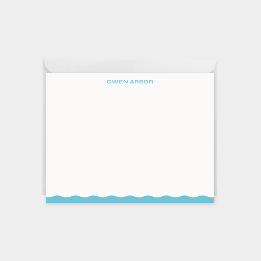 Personalized Wavy Edge Note Card XI, Recycled The Design Craft