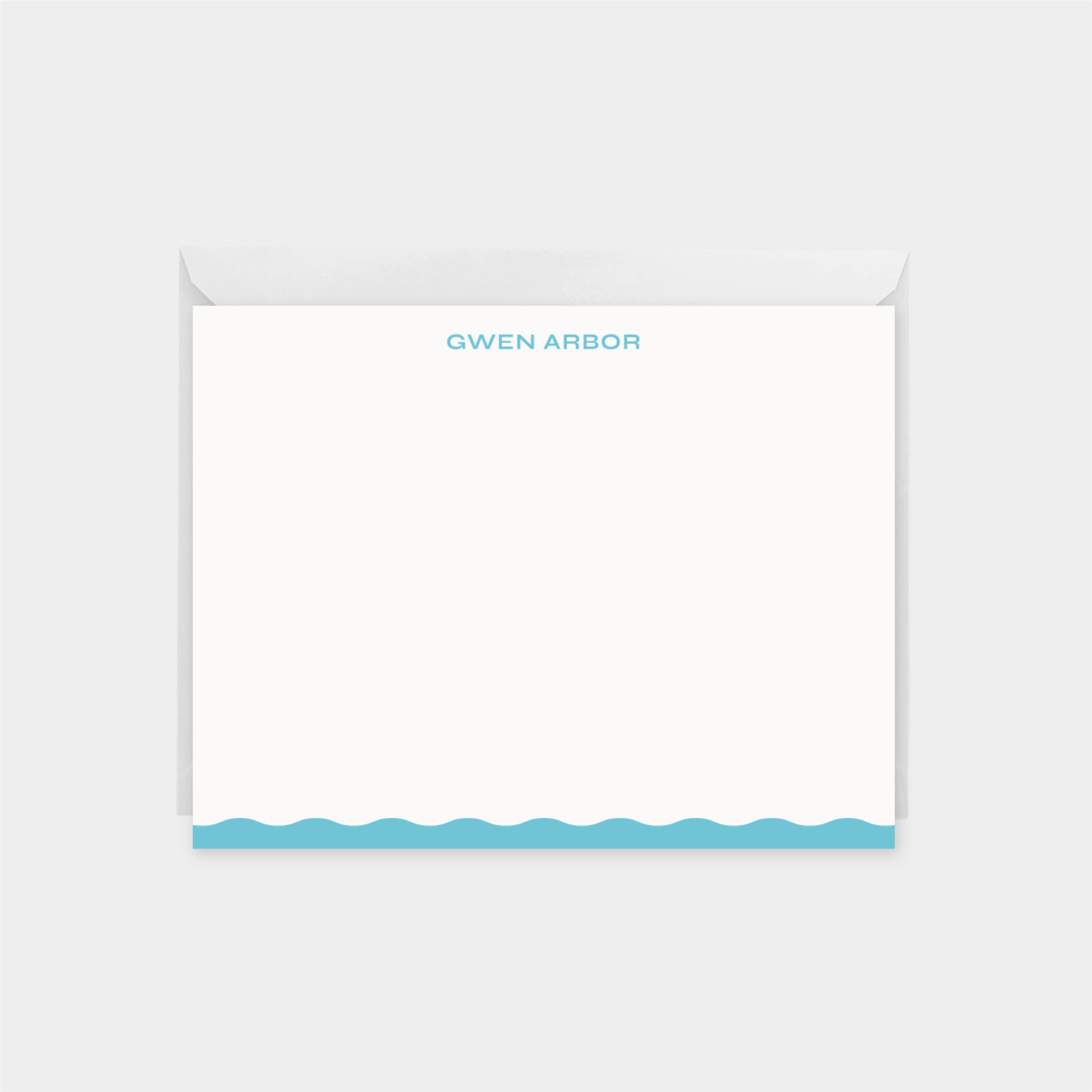 Personalized Wavy Edge Note Card XI,