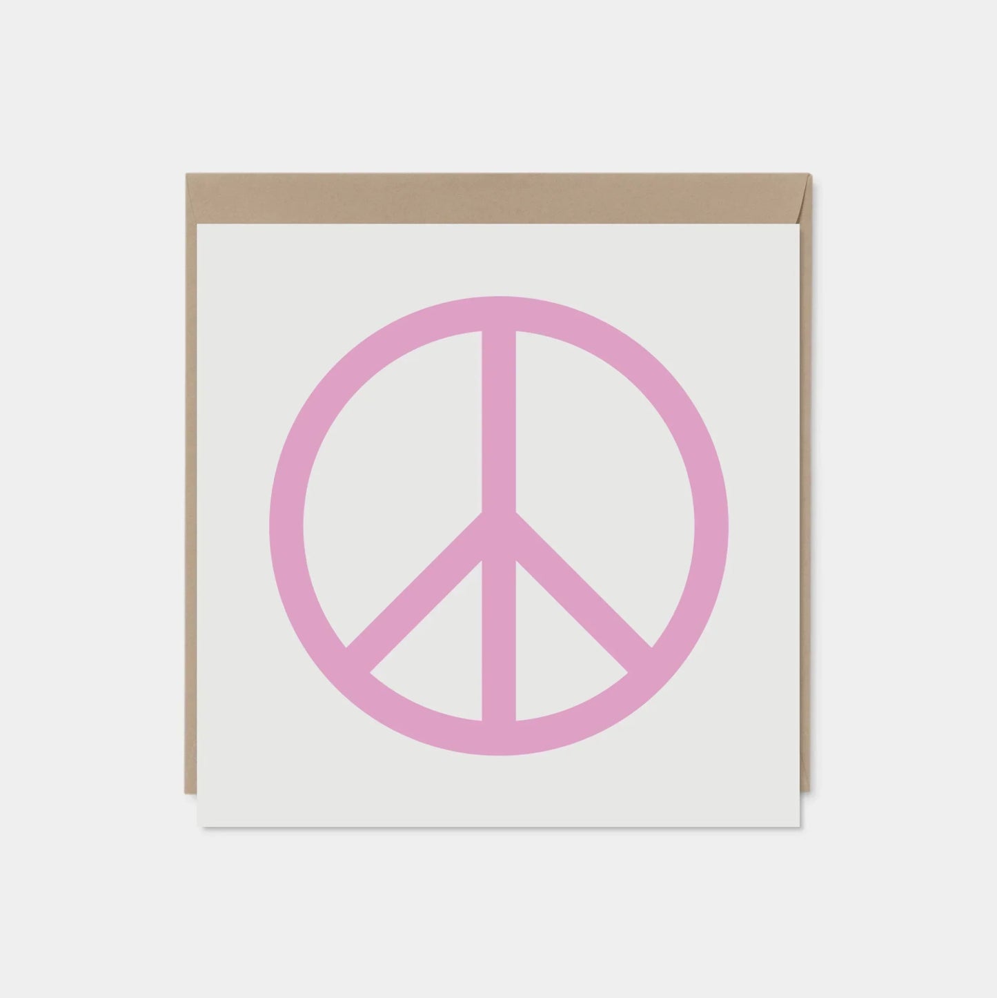 Pink Peace Sign Card, Square Peace Card,