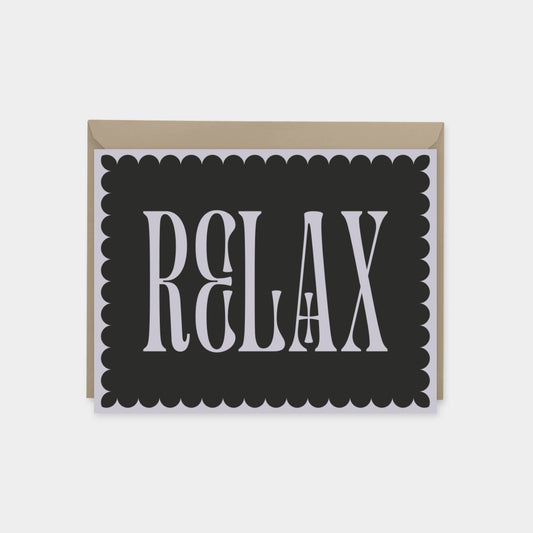 "Relax" Decorative Typography Card,