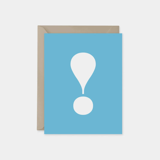 Surprise Exclamation Point Card, Blue, Surprise Party Card, The Design Craft